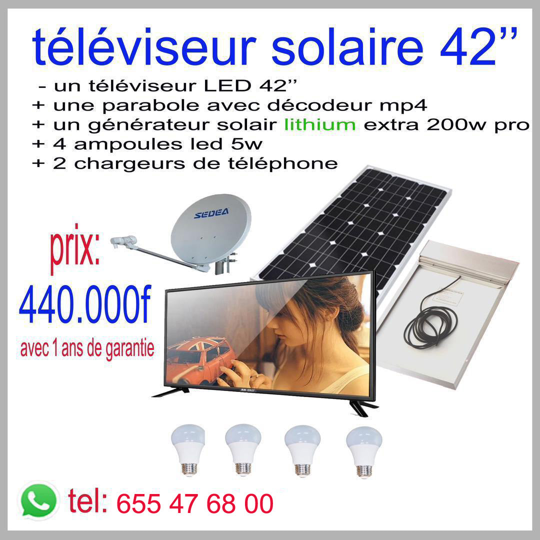 Téléviseur solaire 42’’ lithium