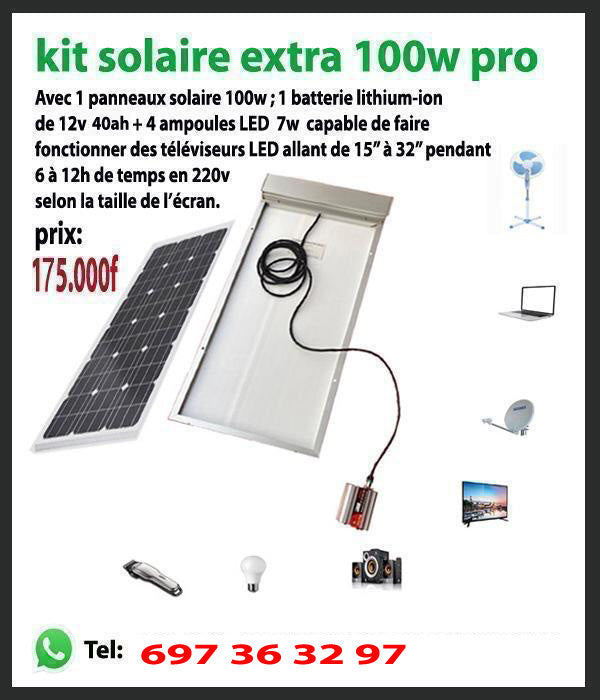 Kit solaire lithium 100w