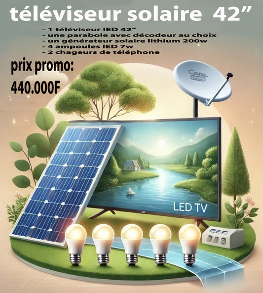 Téléviseur solaire 42’’ lithium